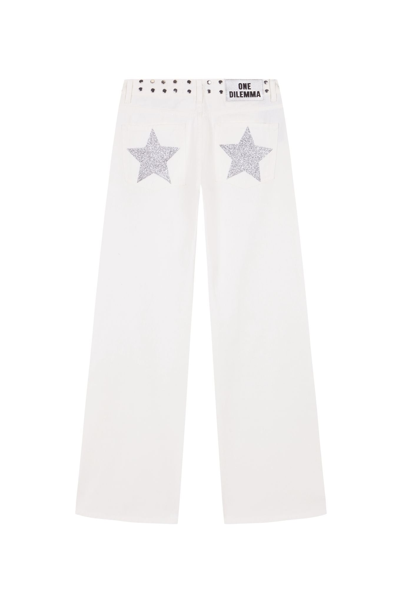 WHITE JEANS SHINY STAR