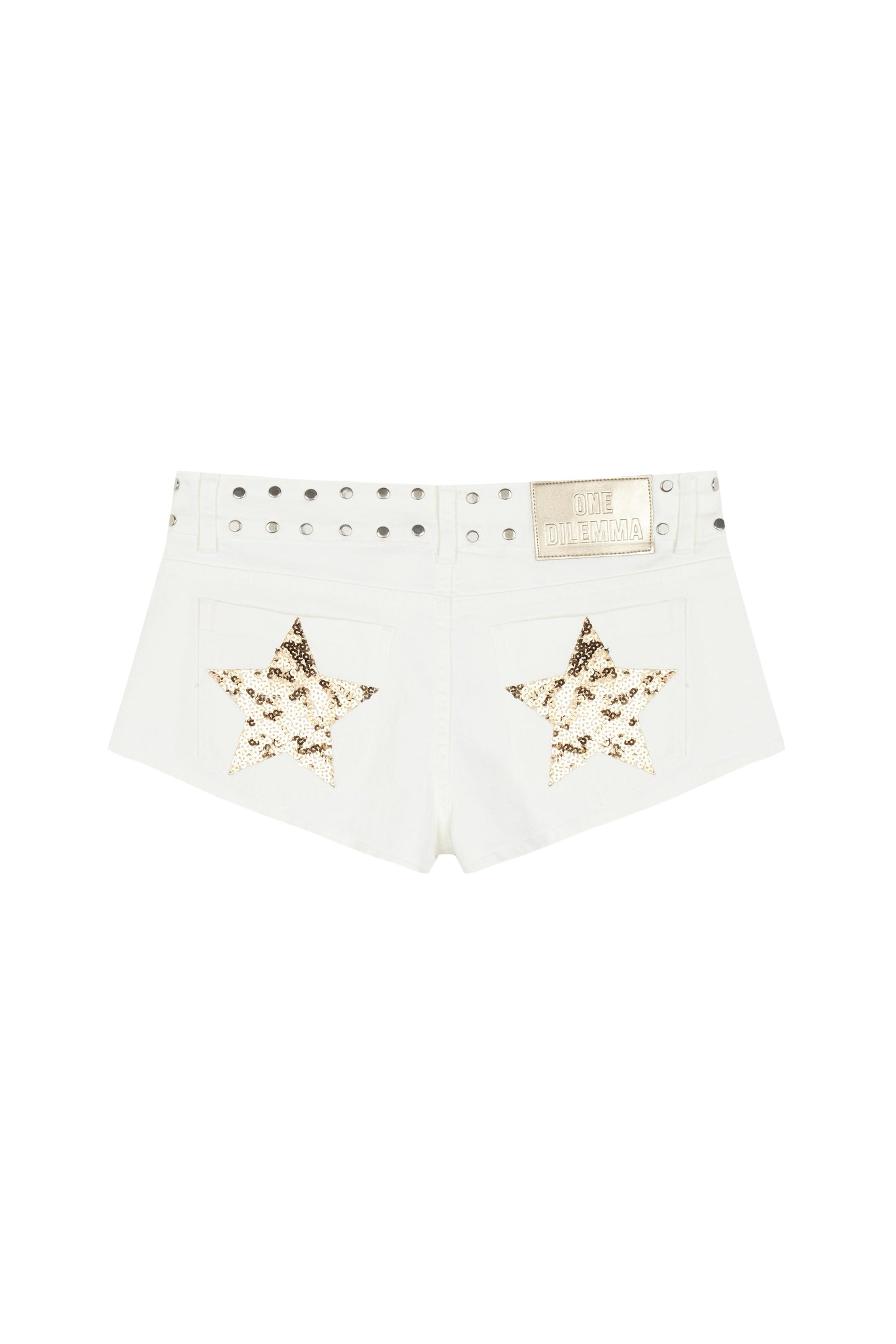 Mini-short white gold stars