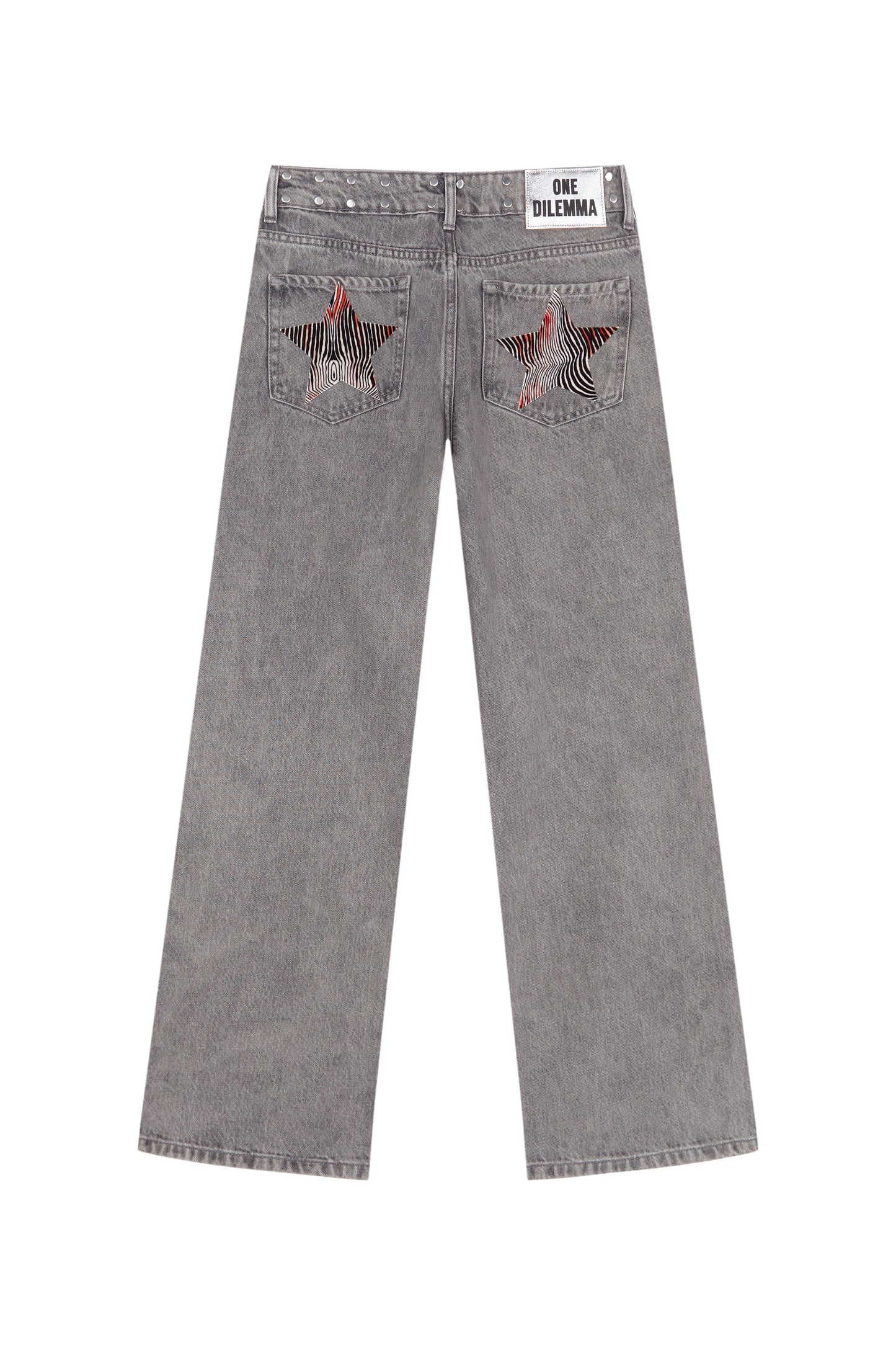 GREY JEANS ZEBRA STAR