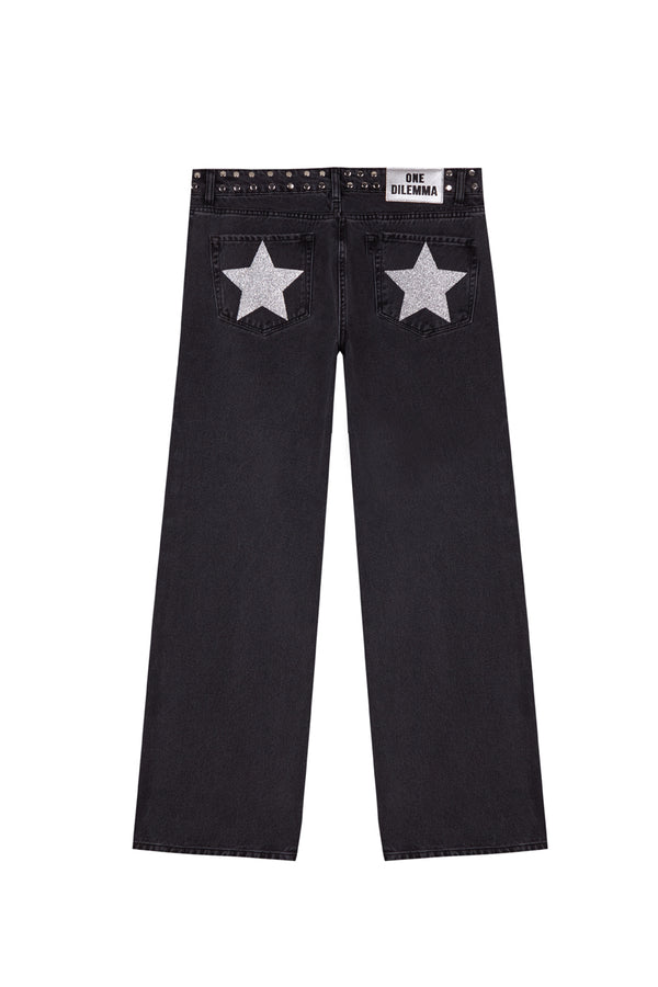 BLACK JEANS SHINY STAR