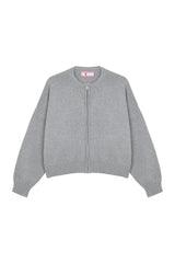 GREY SHINY CARDIGAN