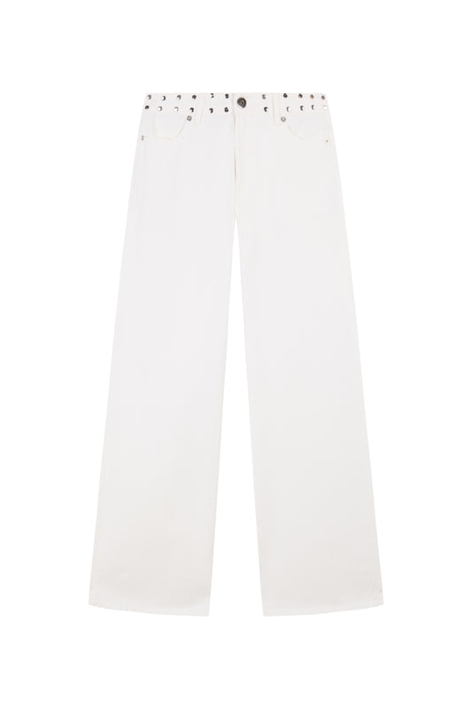 WHITE JEANS BROWN STAR
