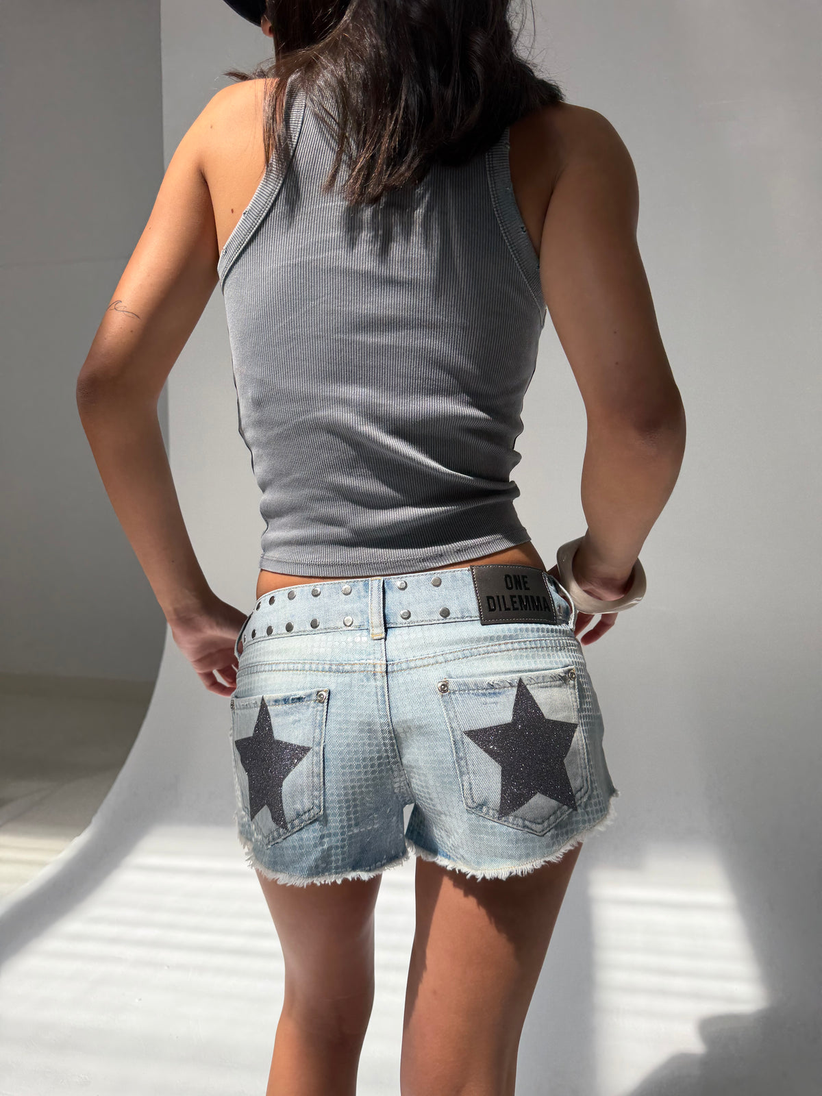 TRANSPARENT SEQUIN MINI SHORT