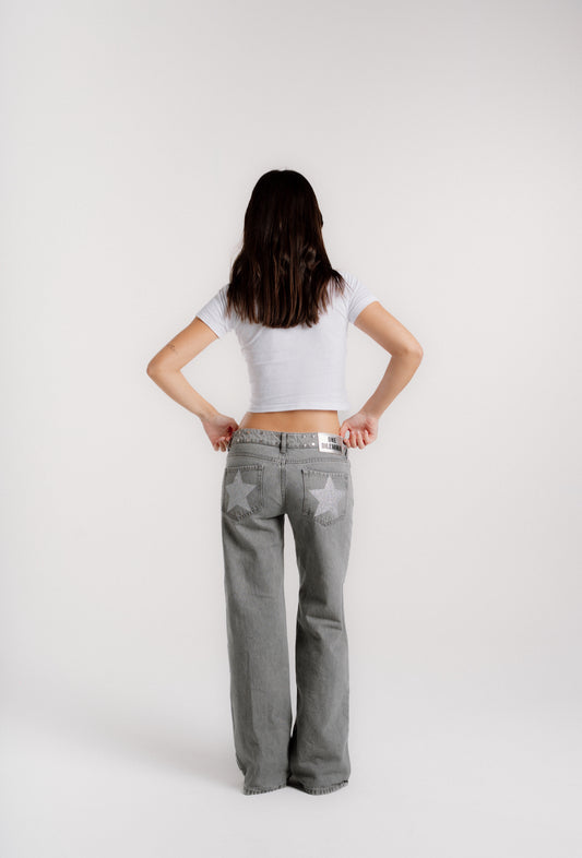 GREY JEANS SHINY STAR