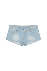 Mini-short blue patches