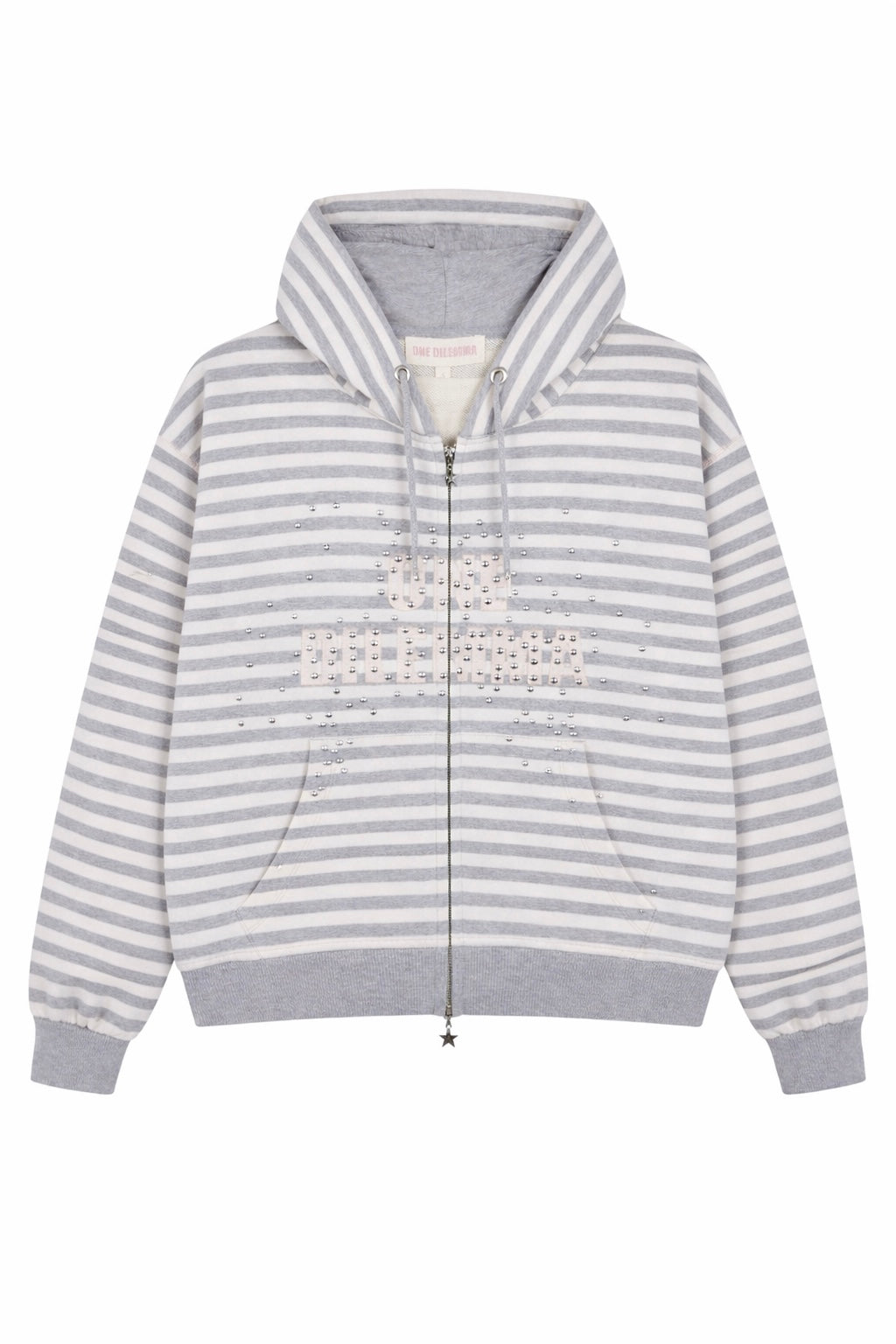 STUDDED ZIPPER HOODIE
