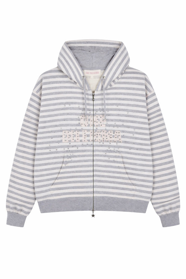 STUDDED ZIPPER HOODIE
