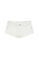 Mini-short white shiny stars