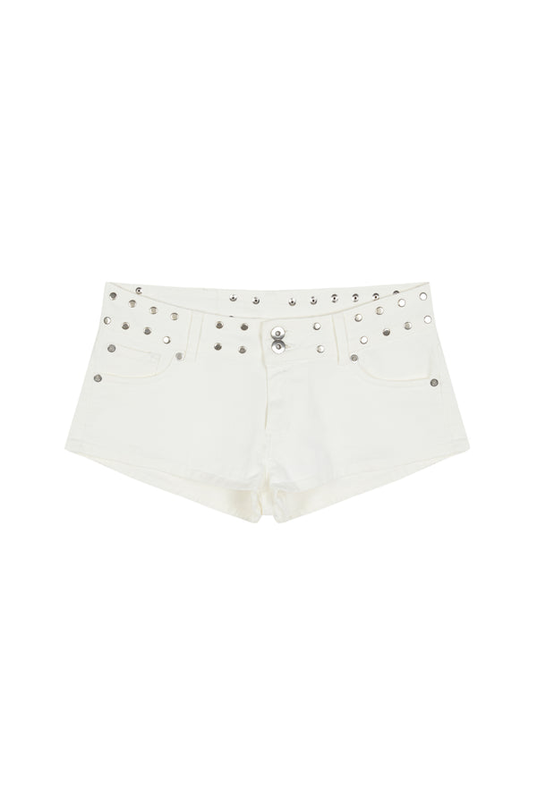Mini-short white shiny stars
