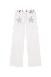 WHITE JEANS SHINY STAR