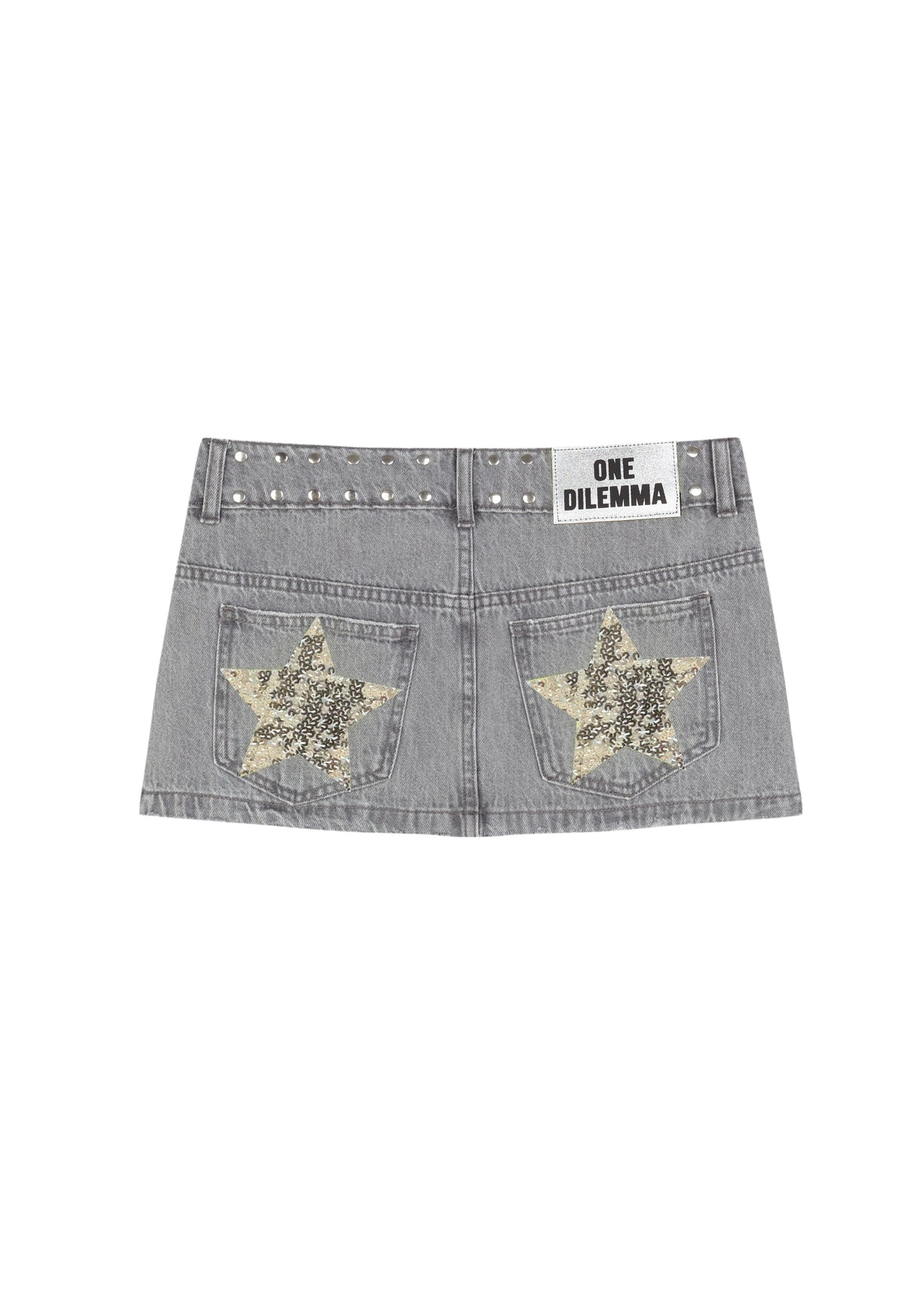 Mini-skirt silver sequins stars