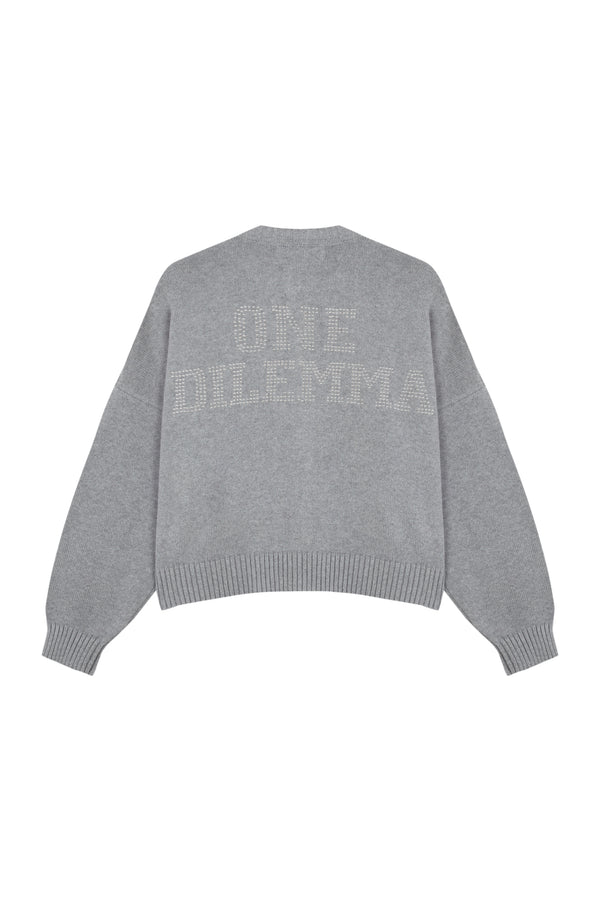 GREY SHINY CARDIGAN
