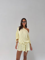 YELLOW BACKLESS MINI DRESS