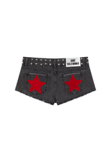 Mini-short black red star