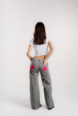 GREY JEANS PINK STAR