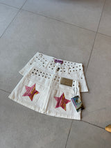 Mini-skirt pink print stars