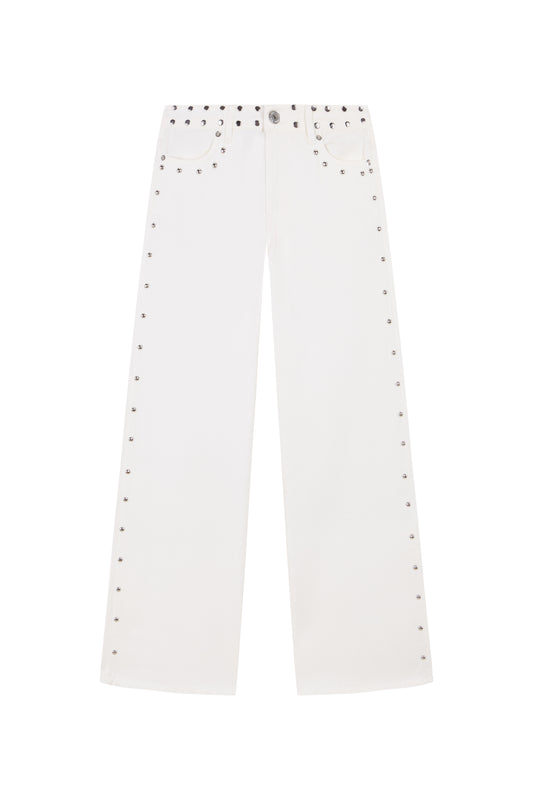WHITE JEANS BROWN STAR