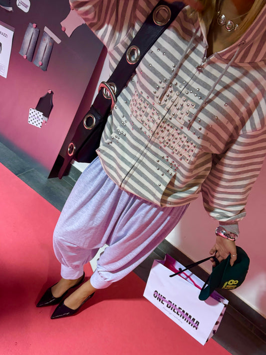 STUDDED ZIPPER HOODIE