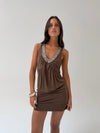 METAL BUTTON MINI DRESS - TOP