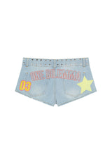 Mini-short blue patches