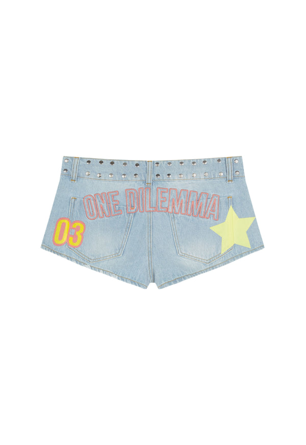 Mini-short blue patches