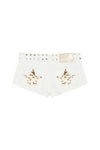 Mini-short white gold stars