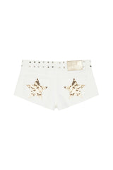 Mini-short white gold stars