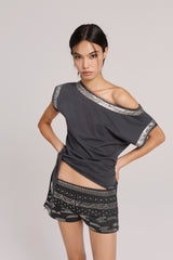 Glam Off Shoulder Black Top
