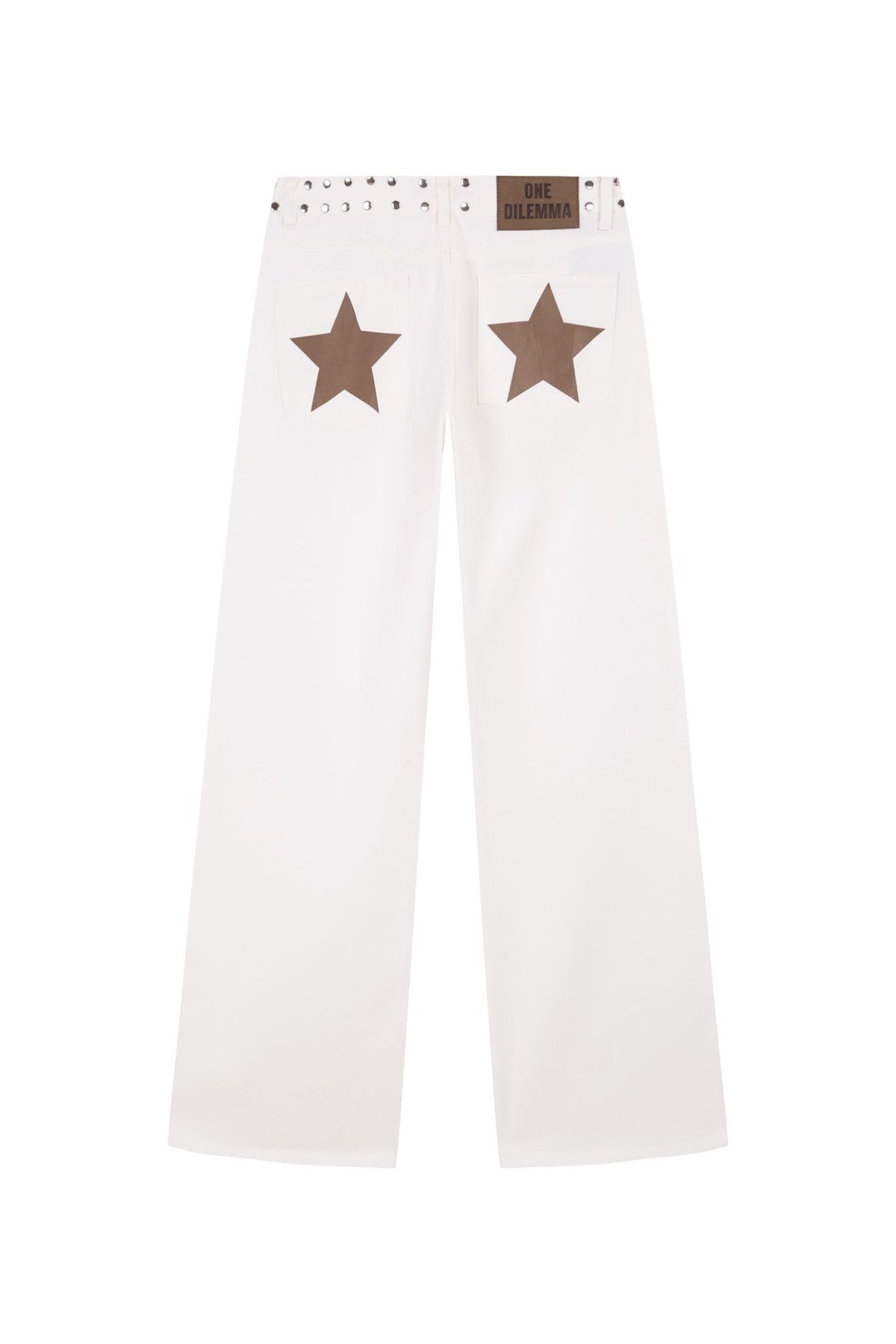 WHITE JEANS BROWN STAR