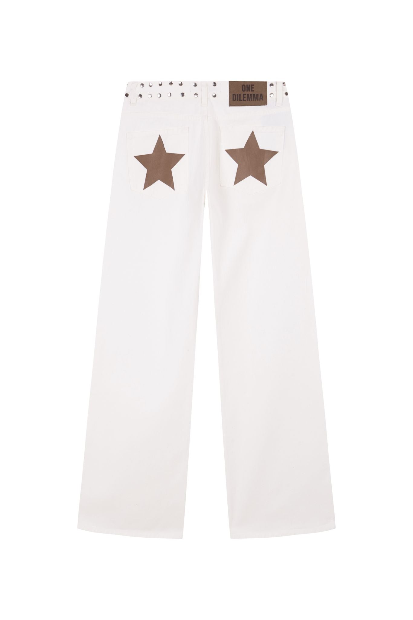 WHITE JEANS BROWN STAR