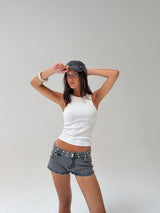 BLACK MINI SHORT BEADED STAR