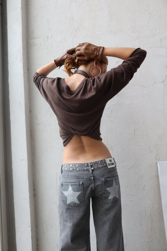 Black shiny jeans