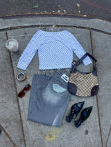 WINGS FLARED GREY JEANS
