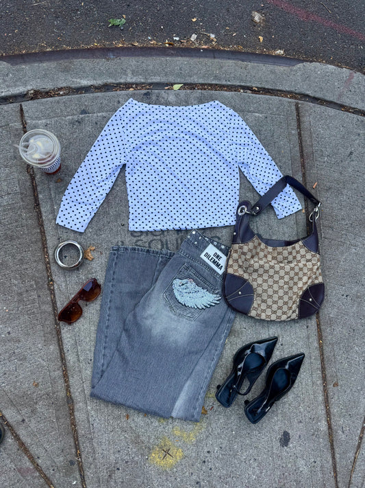 WINGS FLARED GREY JEANS