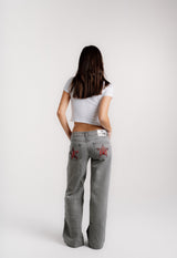 GREY JEANS ZEBRA STAR