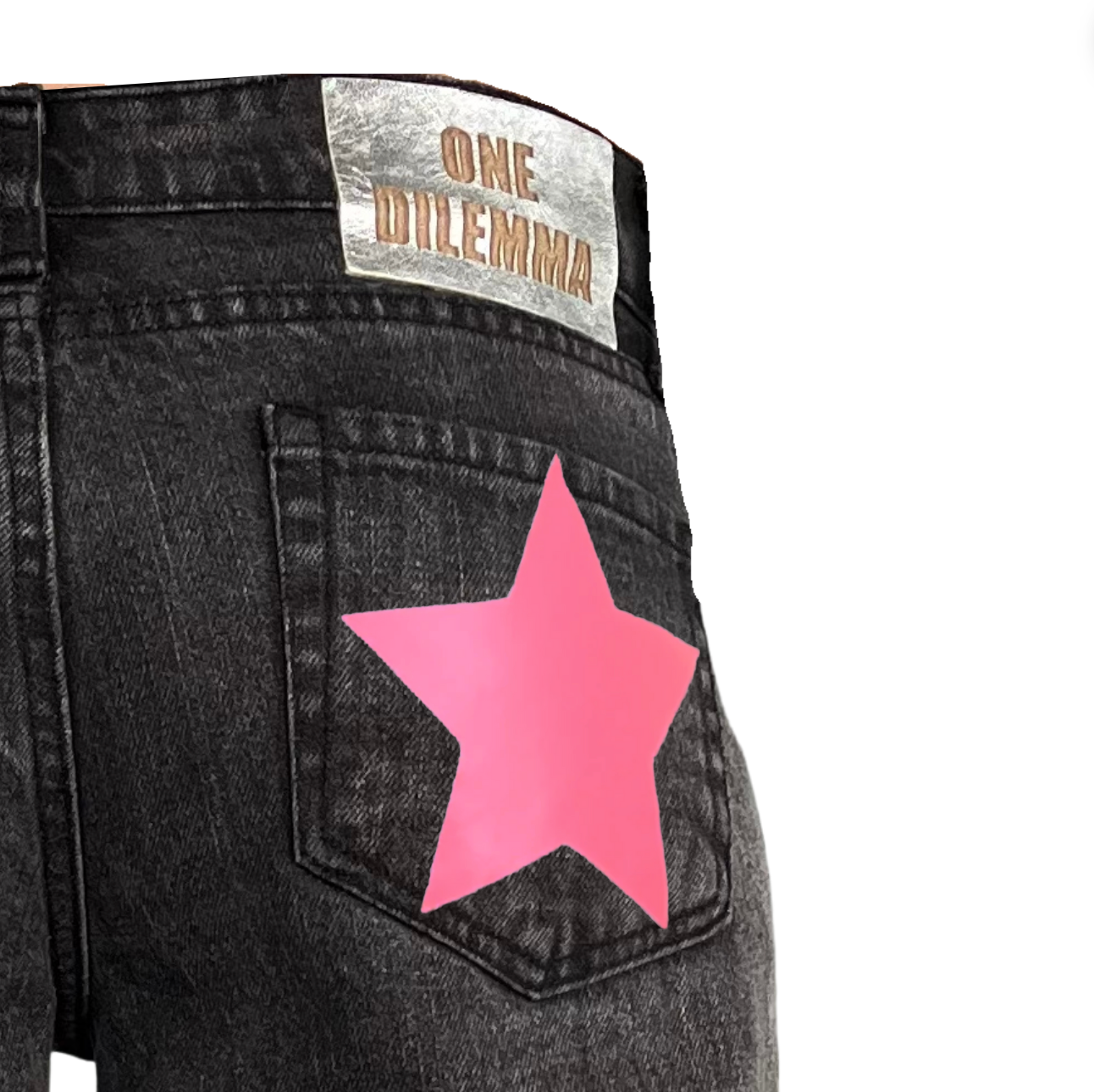 Black jeans pink star