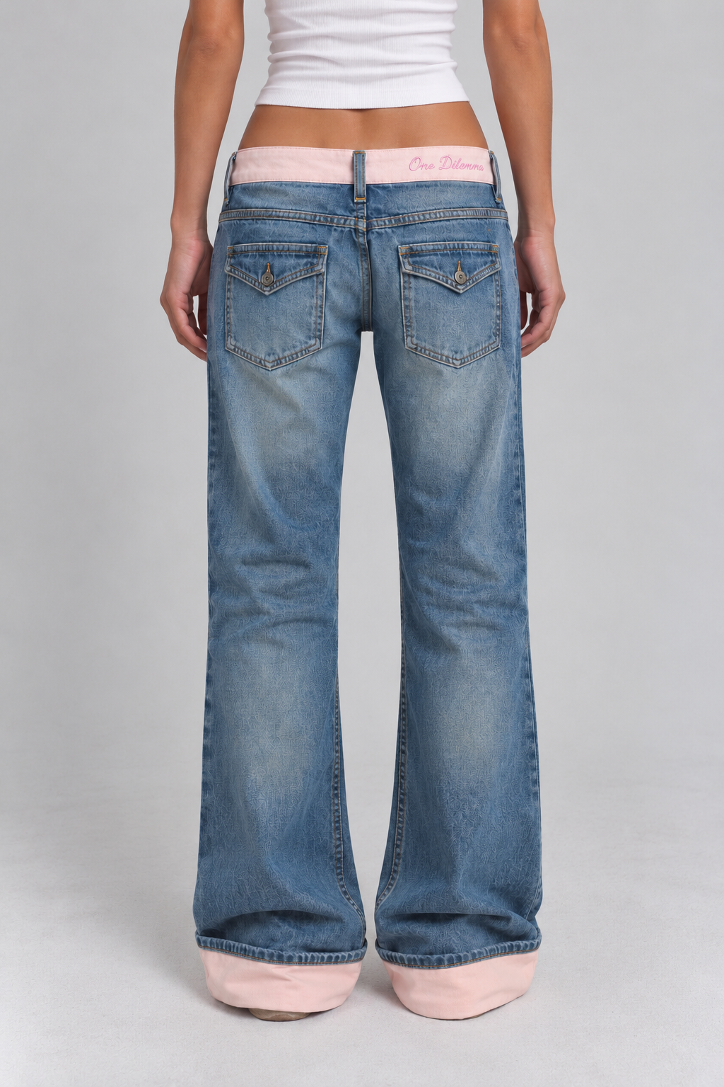 Pink Cuff Jeans