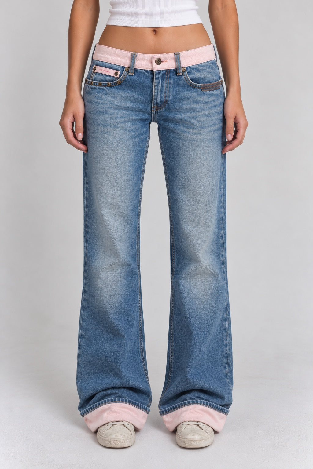 Pink Cuff Jeans