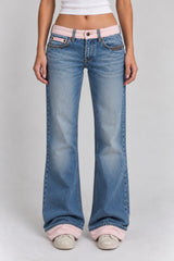Pink Cuff Jeans