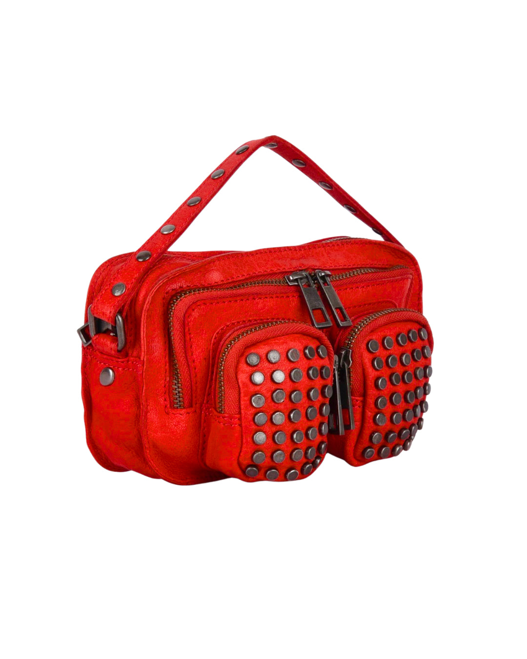 HELENA RED WASHED LEATHER BAG x NÚNOO
