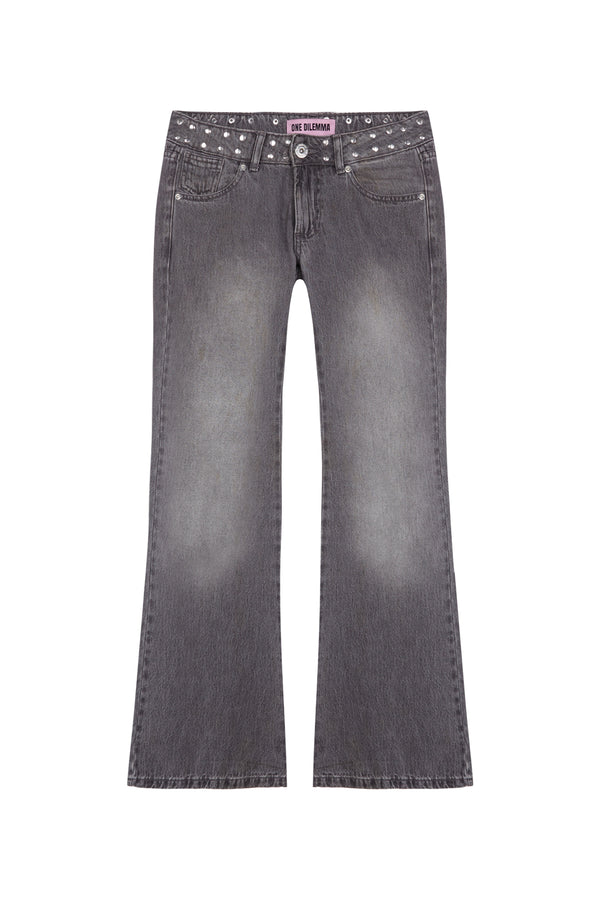 WINGS FLARED GREY JEANS