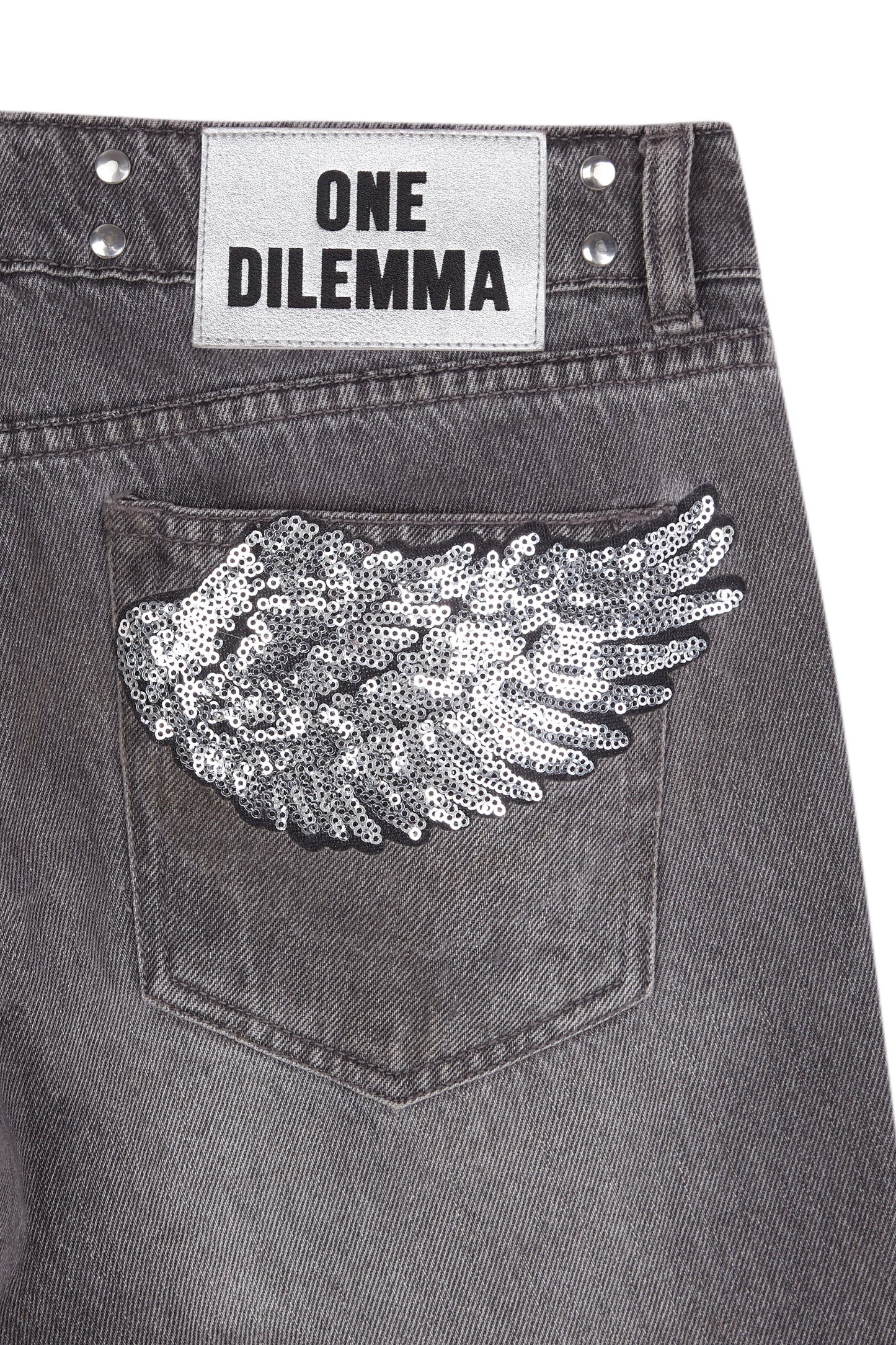 WINGS FLARED GREY JEANS