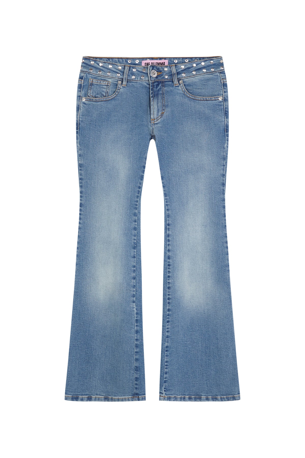 SHINY STARS FLARED BLUE JEANS