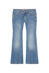 SHINY STARS FLARED BLUE JEANS
