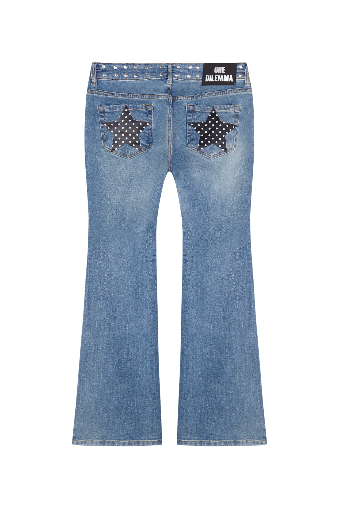 POLKA STARS FLARED BLUE JEANS