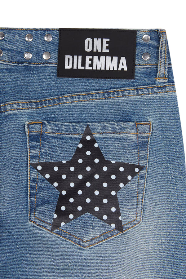 POLKA STARS FLARED BLUE JEANS