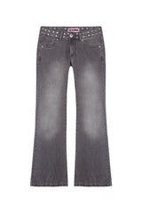 SHINY OD FLARED GREY JEANS