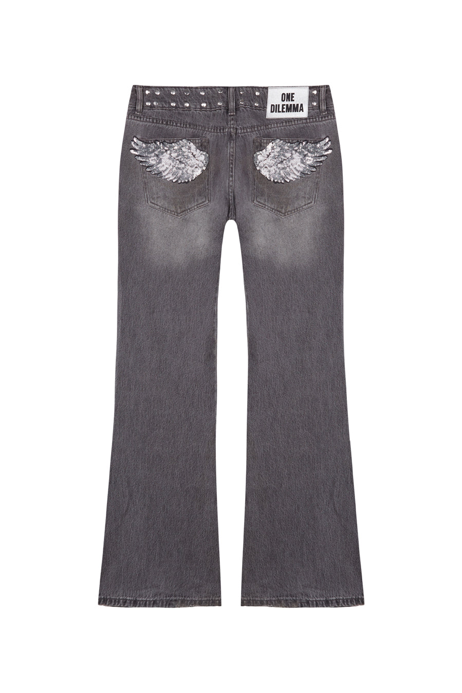 WINGS FLARED GREY JEANS