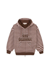 Chaos Brown Striped Zipper Hoodie