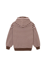 Chaos Brown Striped Zipper Hoodie